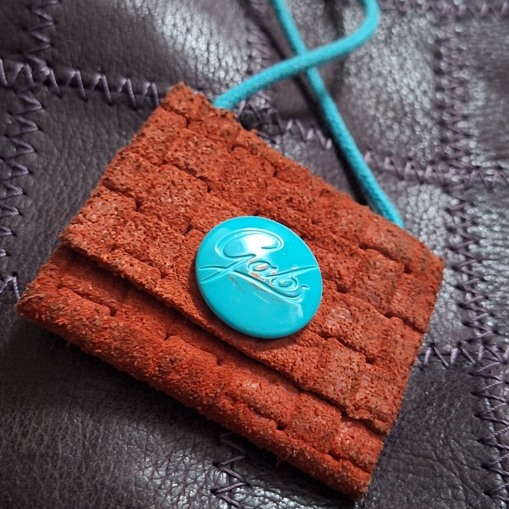 Gabs Euc Real Italian Patchwork Purple Leather La… - image 4